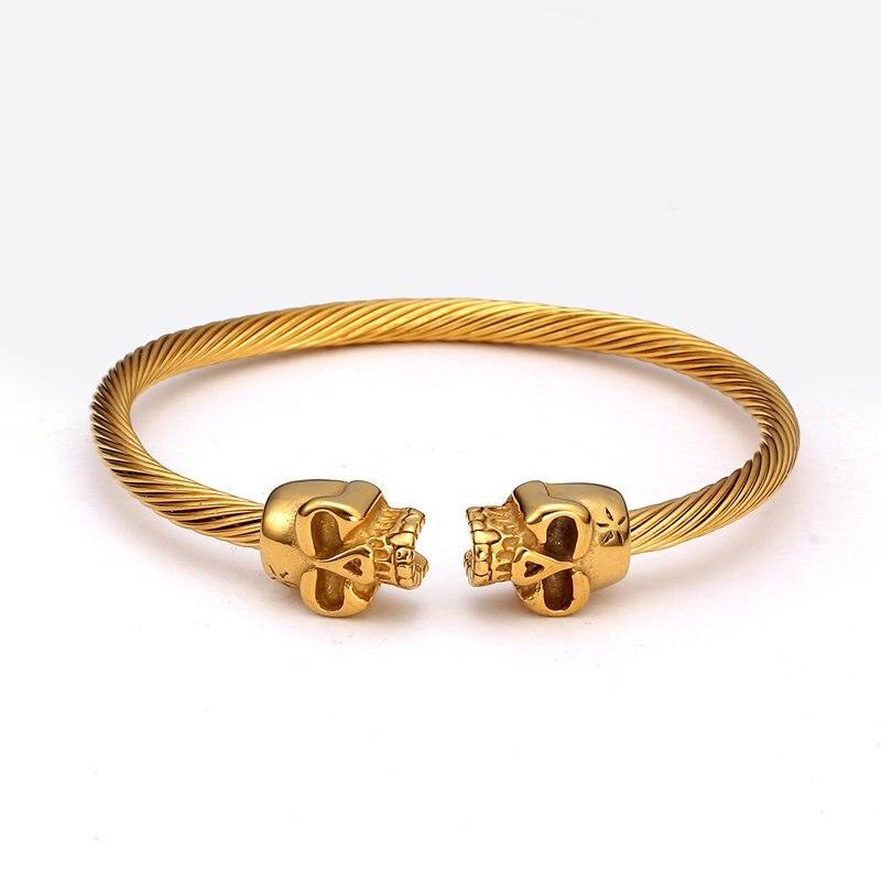Skull Stainless Steel Cuff Bracelet GR Rose Gold 