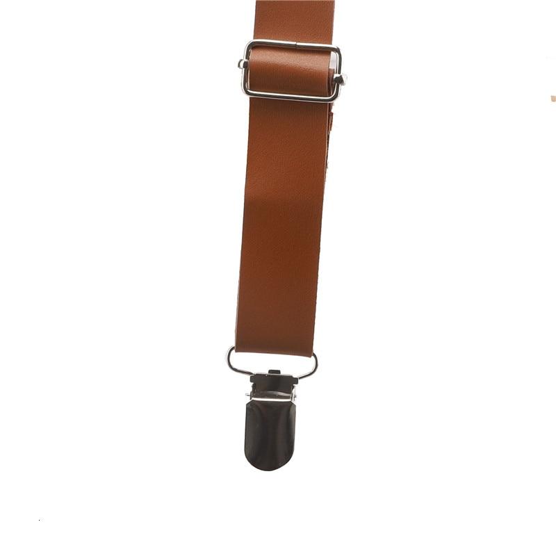Slim Leather Single Clip Suspenders GR 