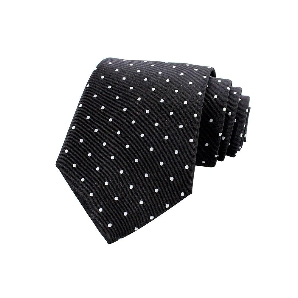Small Polka Dot Solid Silk Tie GR Black 