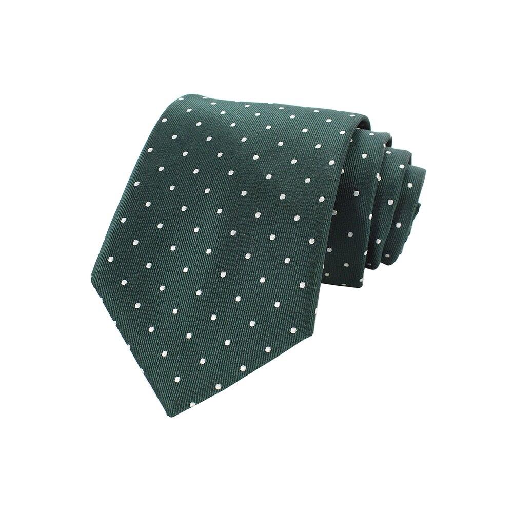Small Polka Dot Solid Silk Tie GR Green 