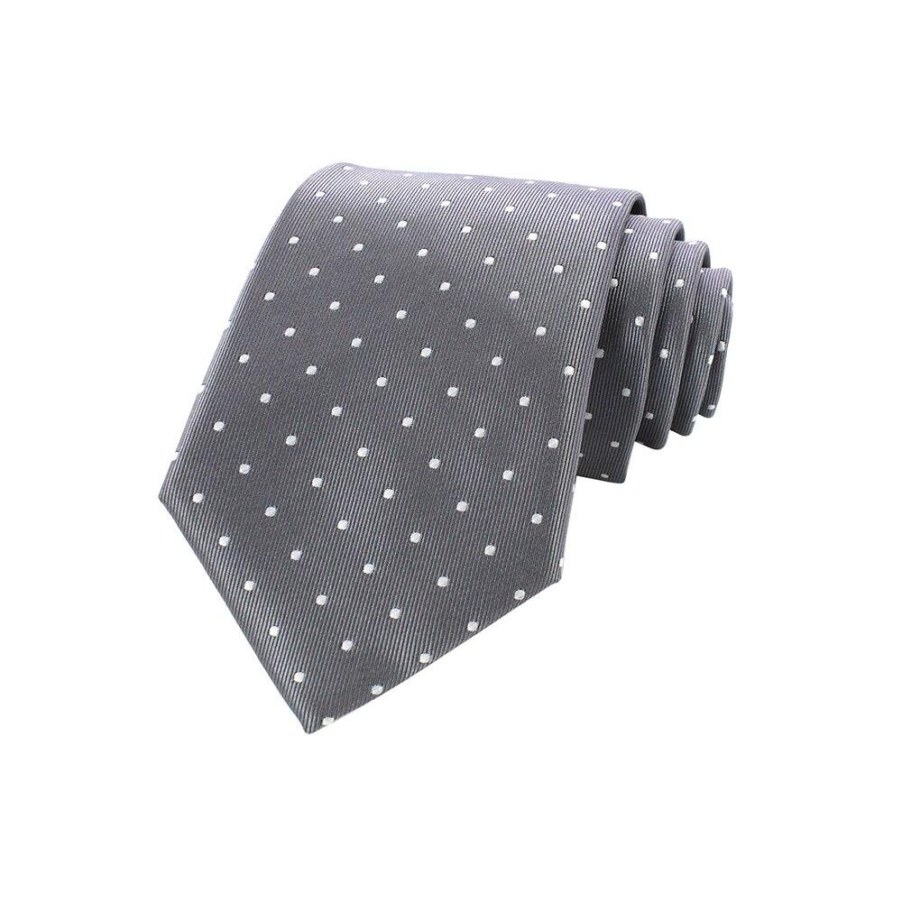 Small Polka Dot Solid Silk Tie GR Grey 