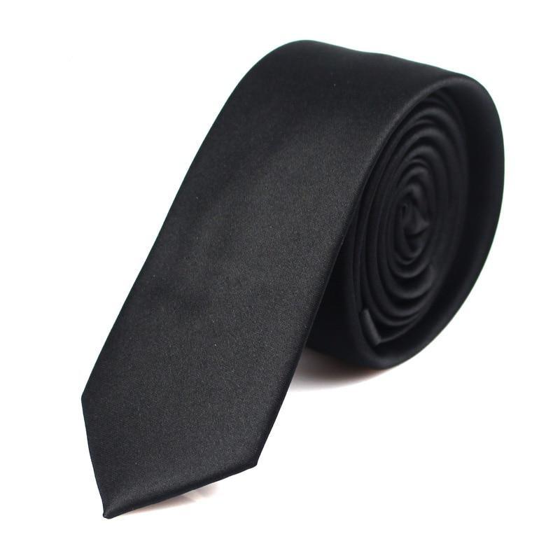 Solid Black Slim Tie GR 5cm 