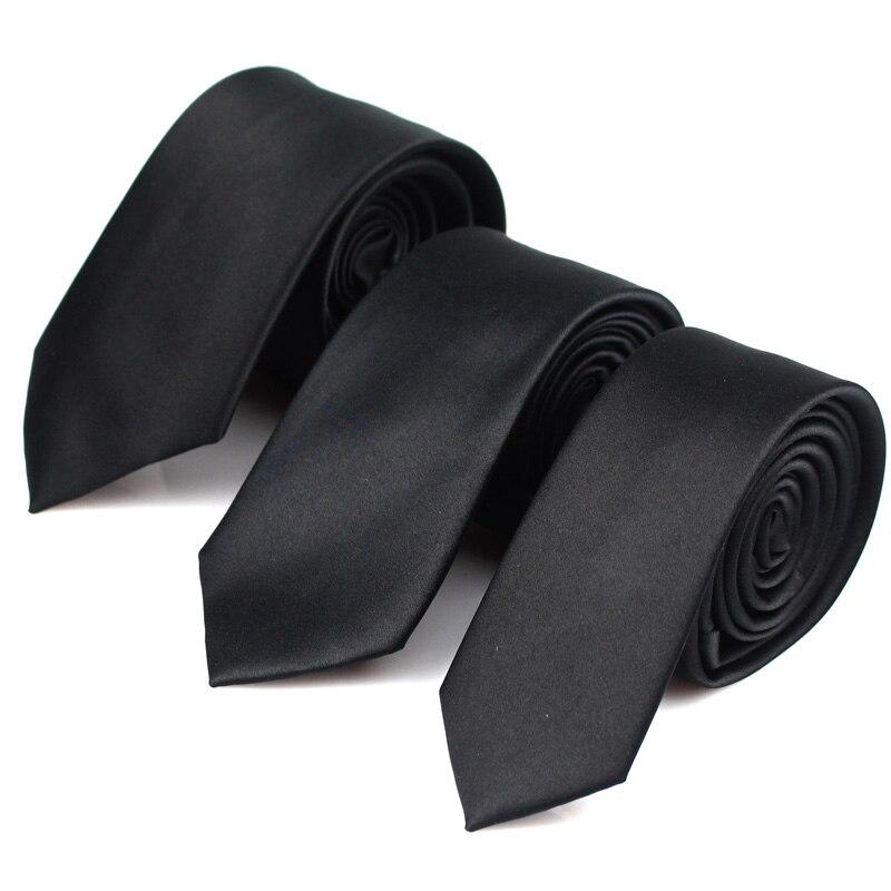 Solid Black Slim Tie GR 