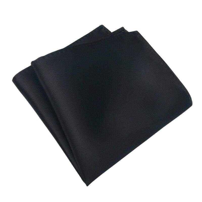 Solid Colour Silk Pocket Square GR Black 