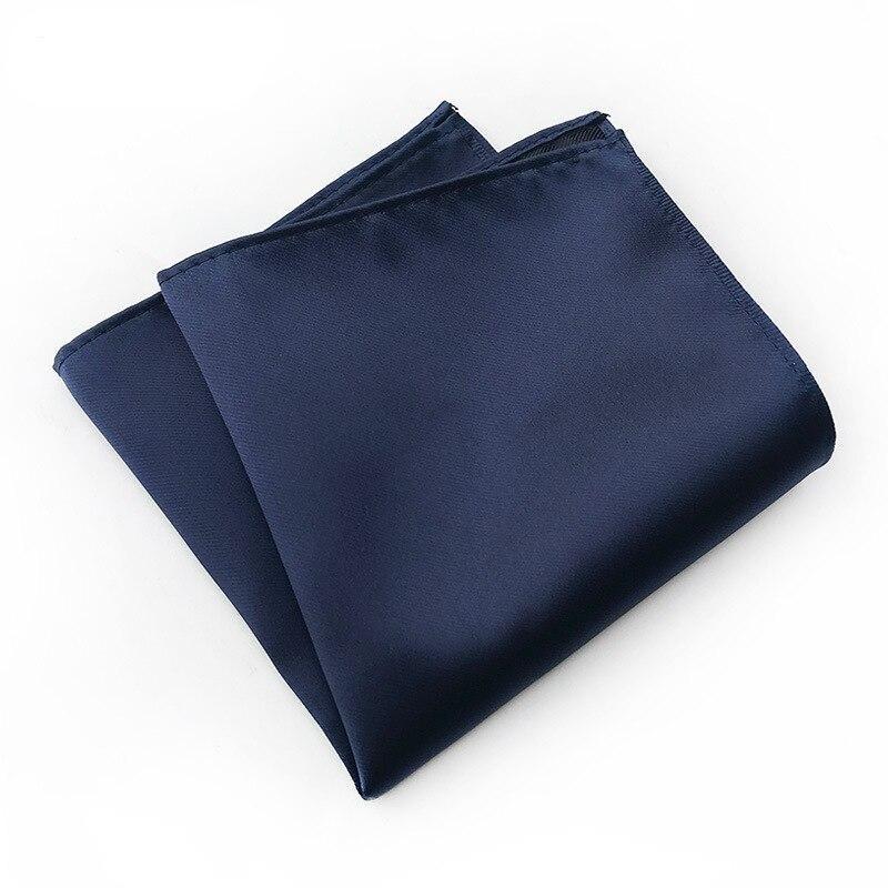 Solid Colour Silk Pocket Square GR Dark Blue 
