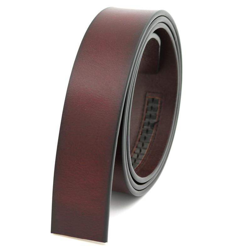 Solid Cowhide Strap For Automatic Belt Buckle GR Wine Brown 110cm 