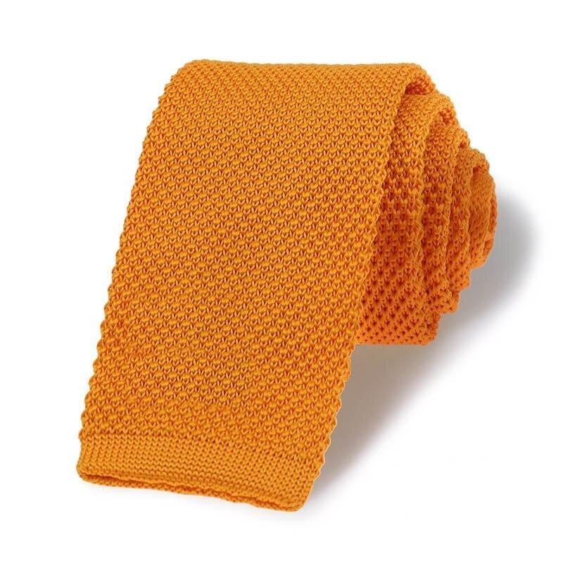 Solid Flat End Knitted Tie GR Mango 