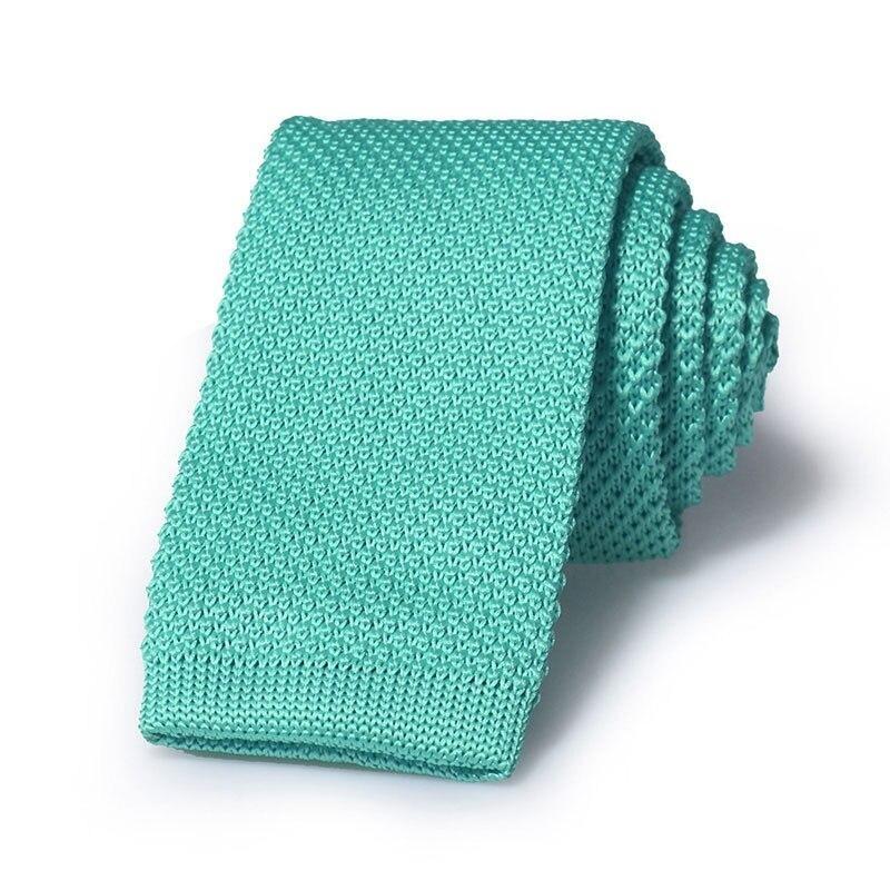 Solid Flat End Knitted Tie GR Mint 