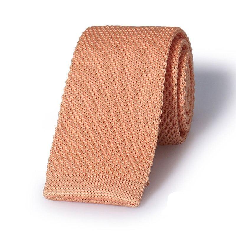 Solid Flat End Knitted Tie GR Nude 