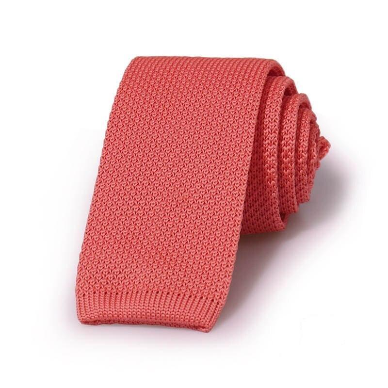 Solid Flat End Knitted Tie GR Pastel Mango 