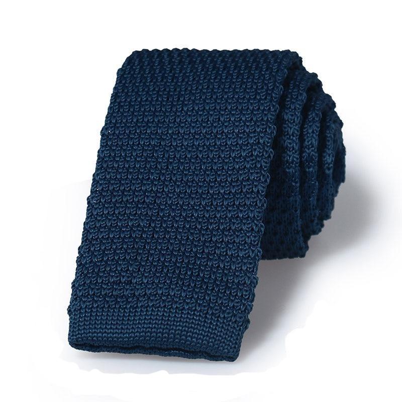 Solid Flat End Knitted Tie GR Sea 