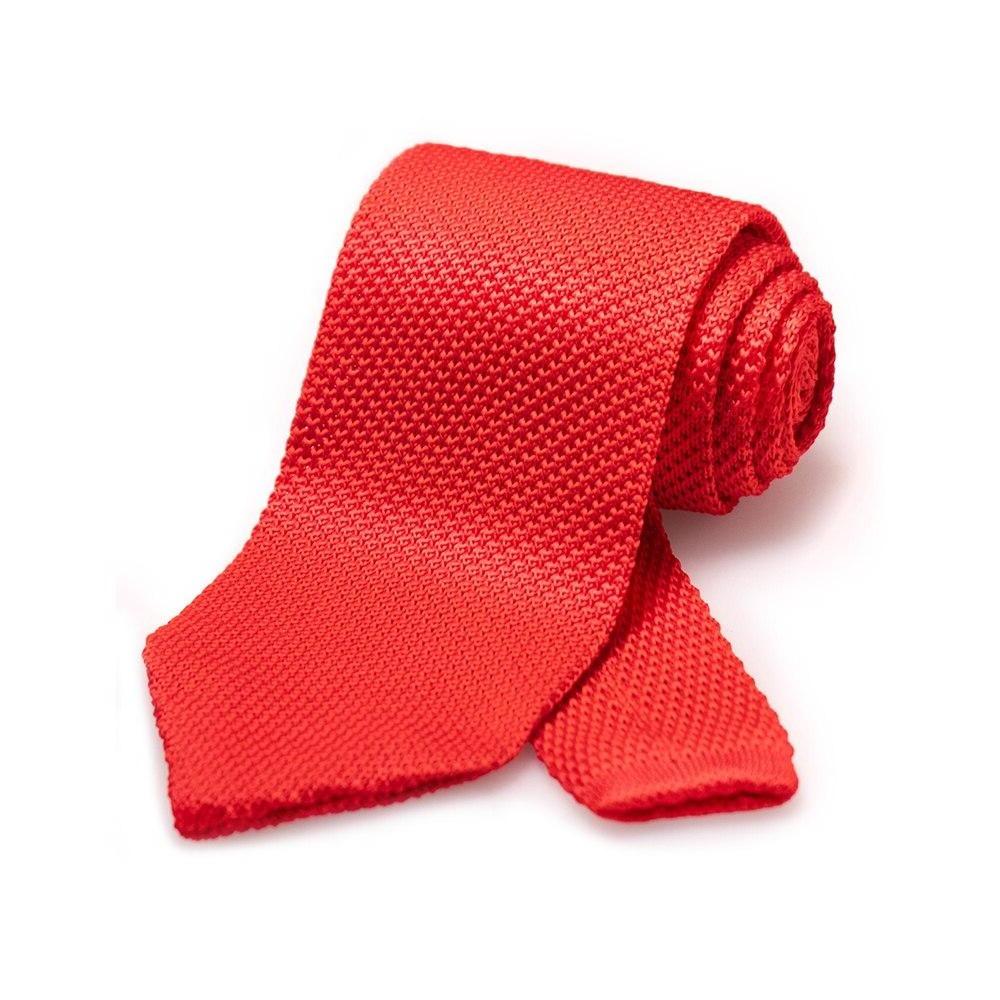 Solid Knitted Tie GR Red 