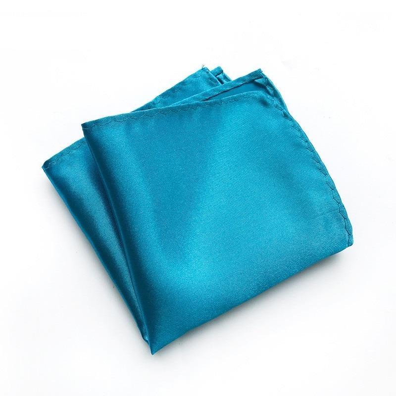 Solid Satin Pocket Square GR Aquamarine 
