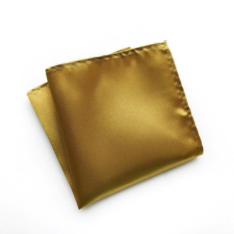 Solid Satin Pocket Square GR Dark Gold 