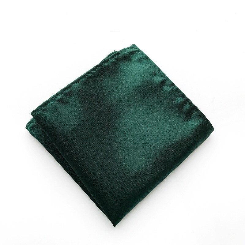 Solid Satin Pocket Square GR Dark Green 