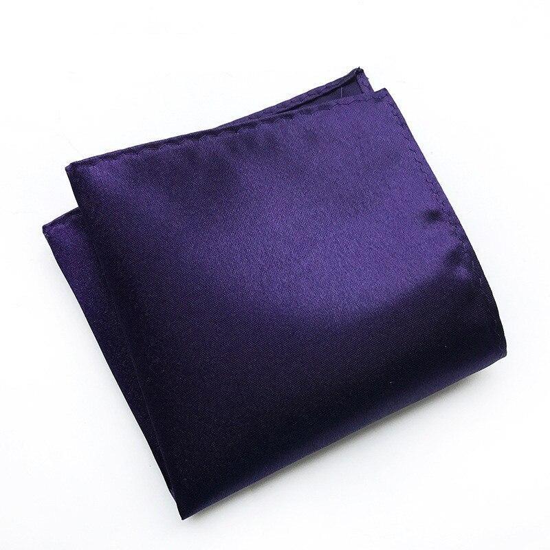 Solid Satin Pocket Square GR Dark Purple 