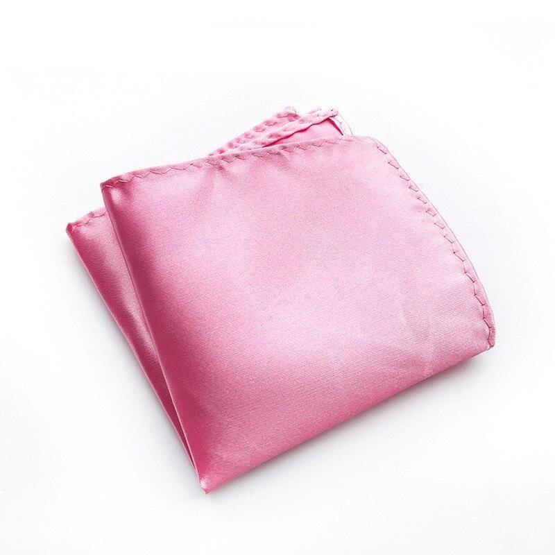 Solid Satin Pocket Square GR Pink 