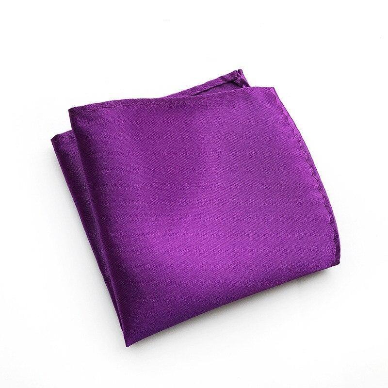 Solid Satin Pocket Square GR Purple 