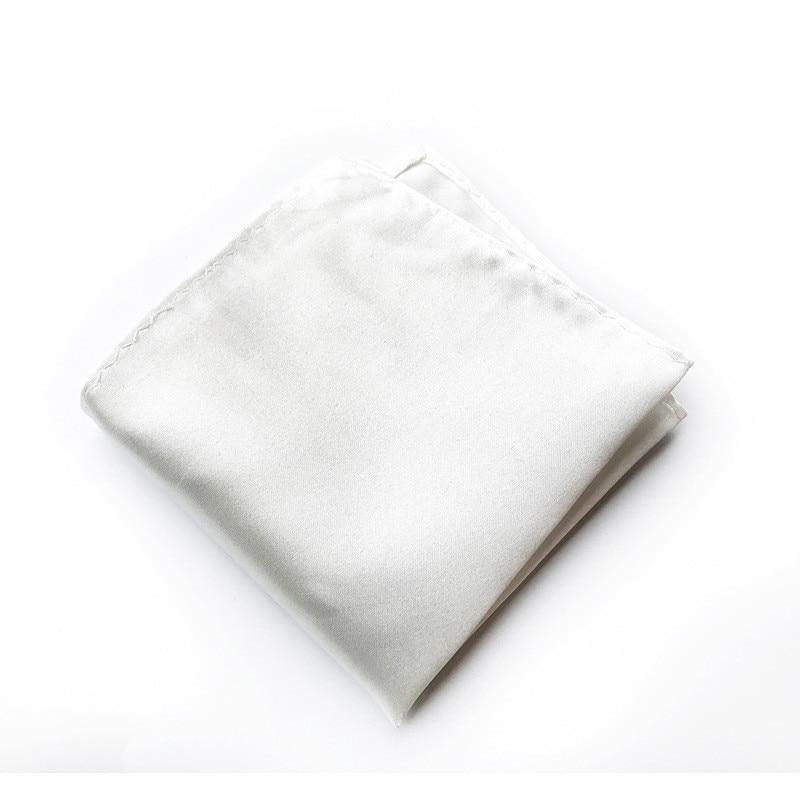 Solid Satin Pocket Square GR White 