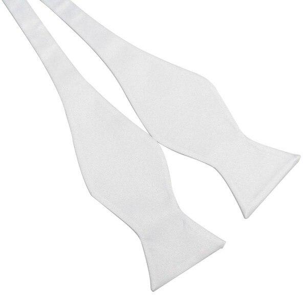 Solid Self-Tie Bow Tie GR White 