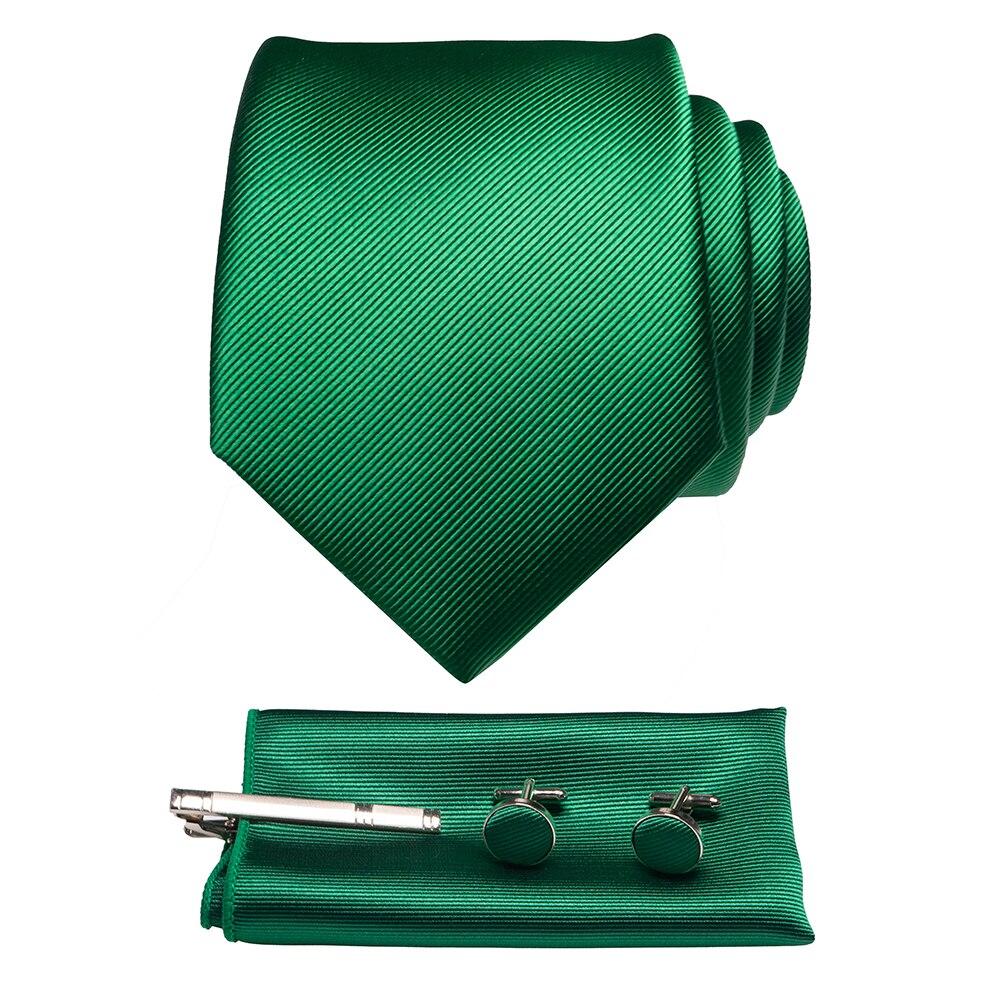 Solid Silk Twill Tie Set GR Green 