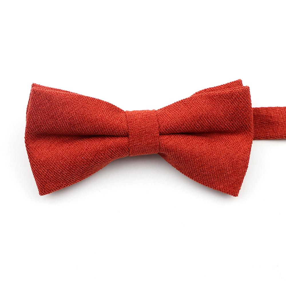 Solid Soft Cotton Bow Tie Pre-Tied GR Dark Red 