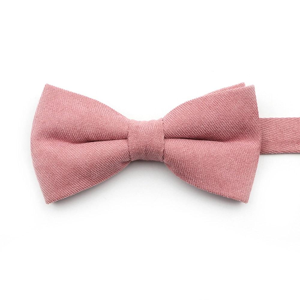 Solid Soft Cotton Bow Tie Pre-Tied GR Light Red 