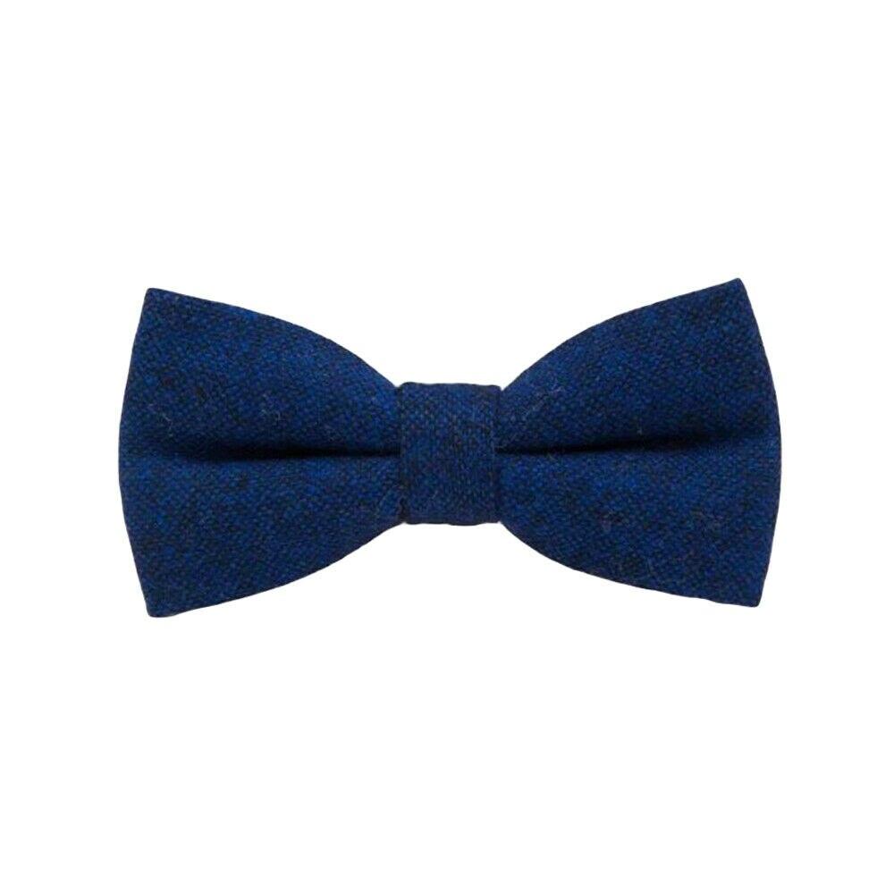 Solid Wool Bow Tie Pre-tied GR Blue 