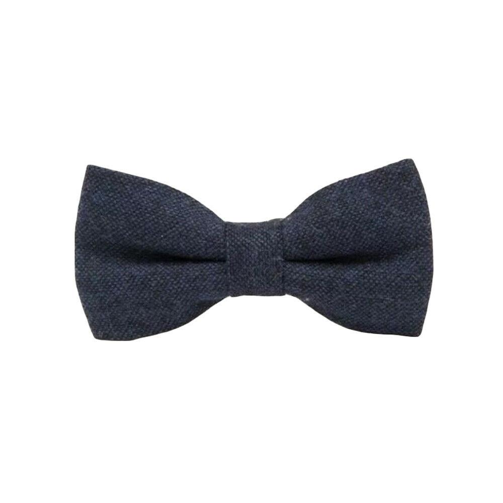 Solid Wool Bow Tie Pre-tied GR Dark Blue 