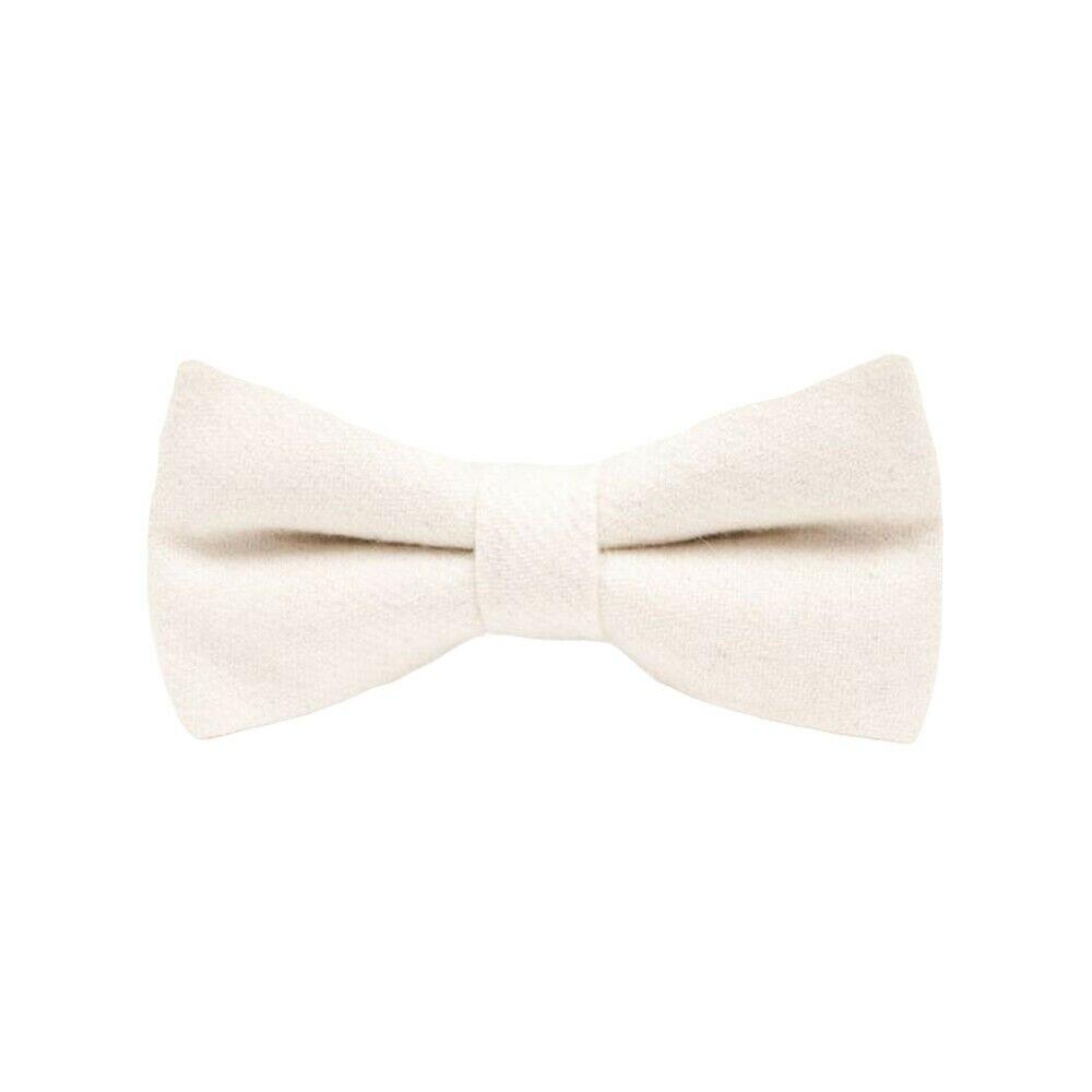 Solid Wool Bow Tie Pre-tied GR Ivory 