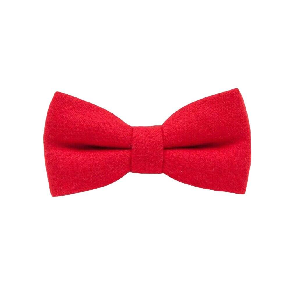 Solid Wool Bow Tie Pre-tied GR Red 