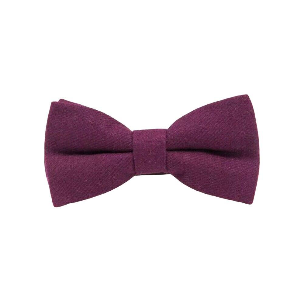 Solid Wool Bow Tie Pre-tied GR Violet 