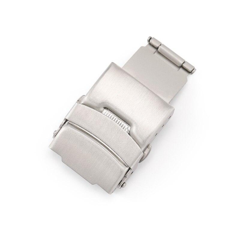 Stainless Steel Double Push Button Fold Watch Clasp Buckle