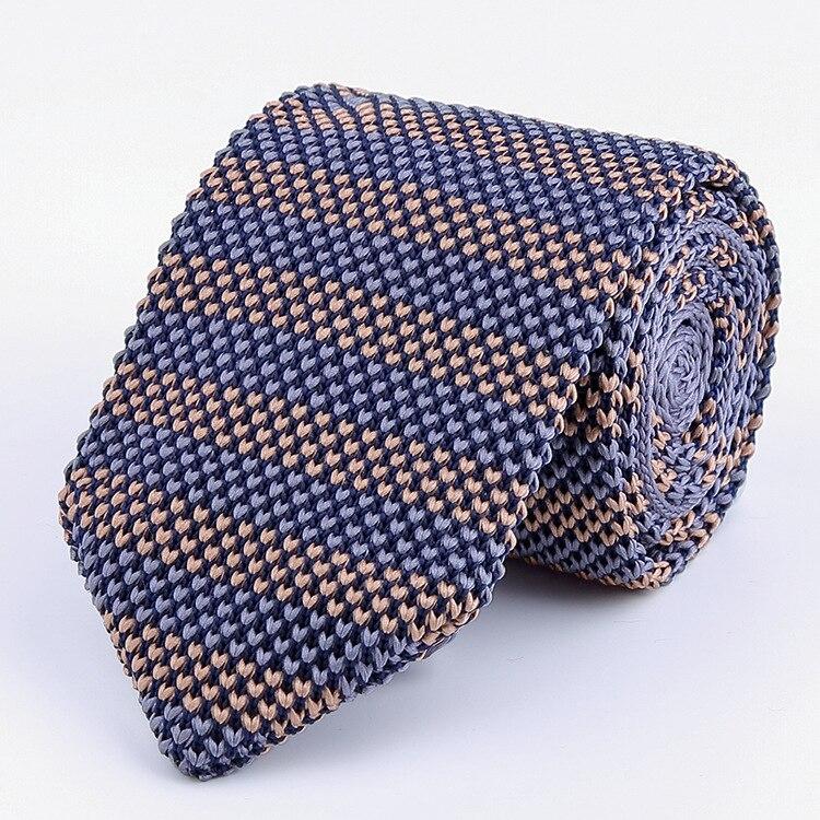 Striped Knitted Tie GR Medium Blue 