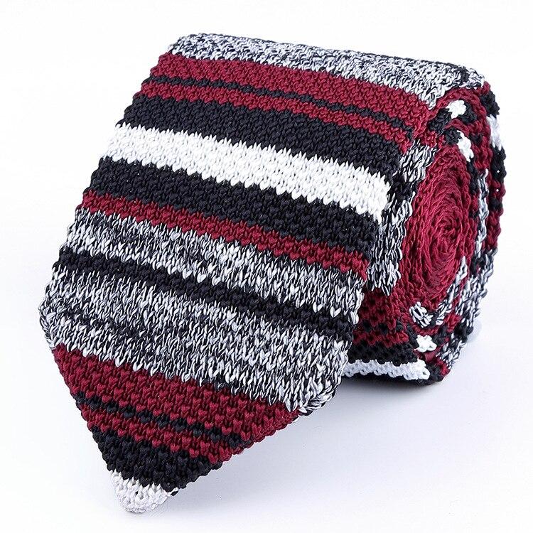 Striped Knitted Tie GR Multi Red 