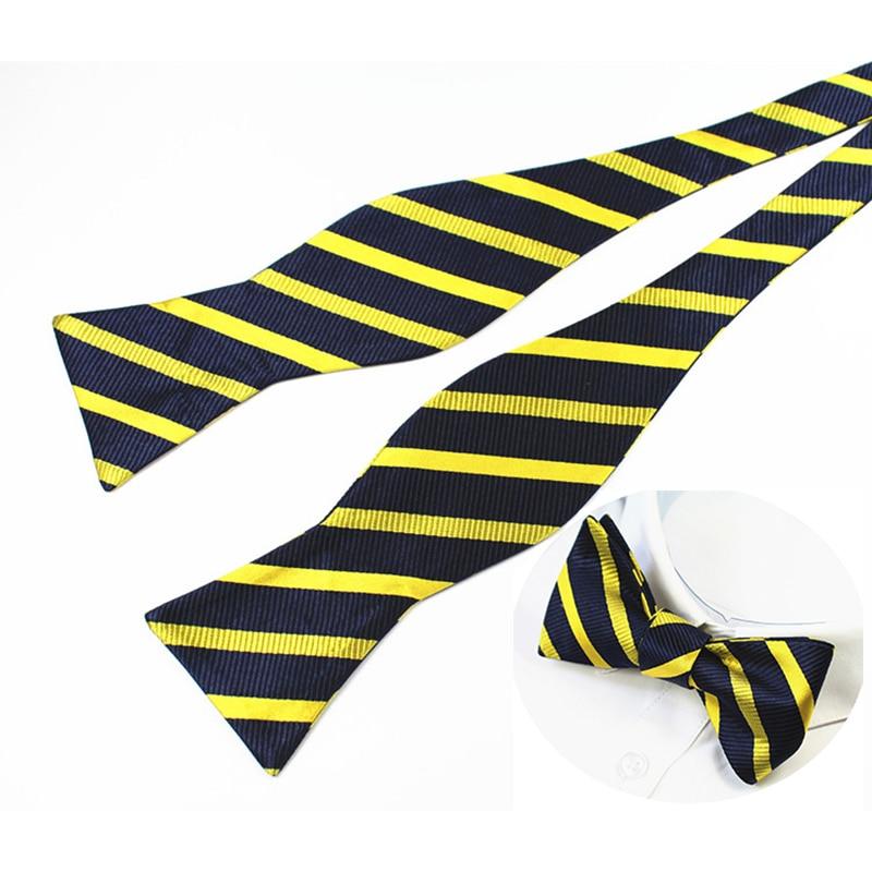 Striped Silk Self-Tie Bow Tie GR 