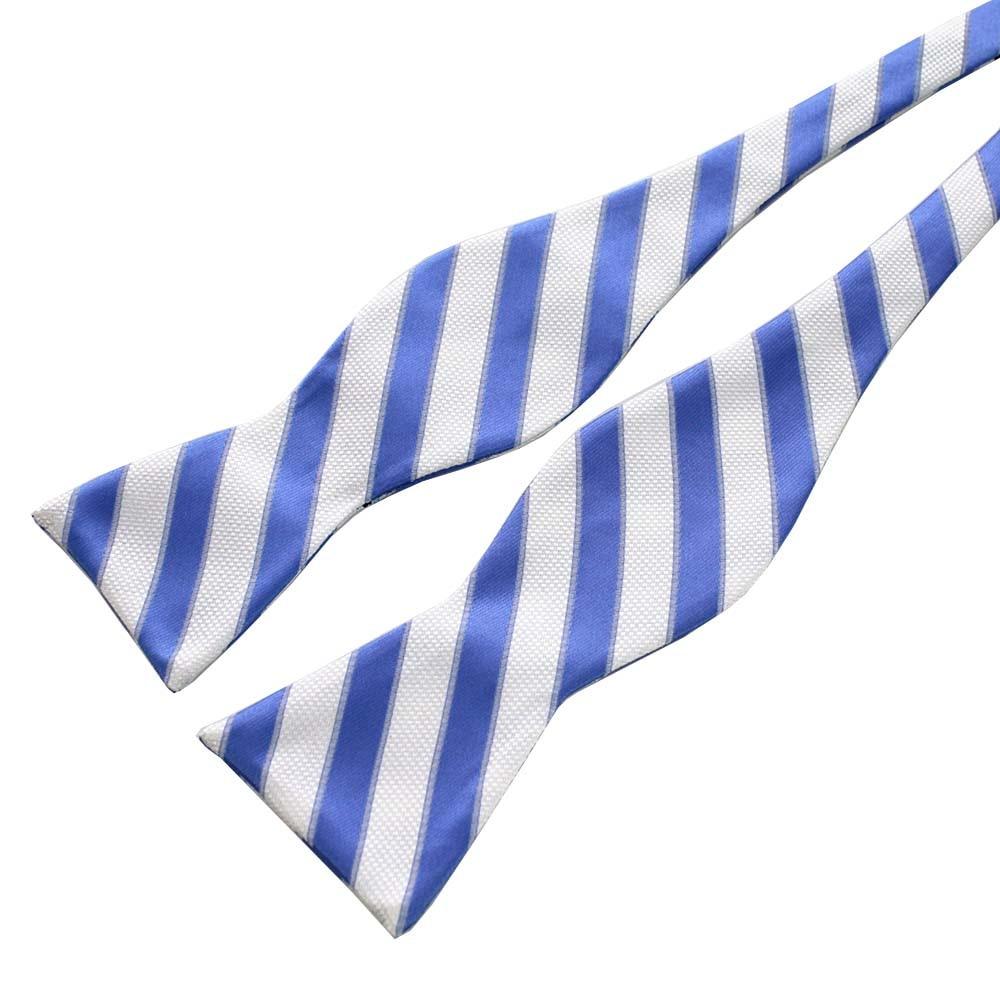 Striped Silk Self-Tie Bow Tie GR Light Blue 