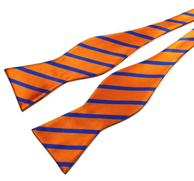 Striped Silk Self-Tie Bow Tie GR Light Red 