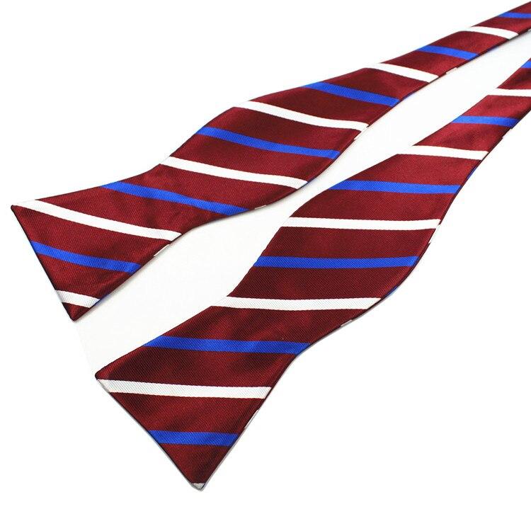 Striped Silk Self-Tie Bow Tie GR Red 