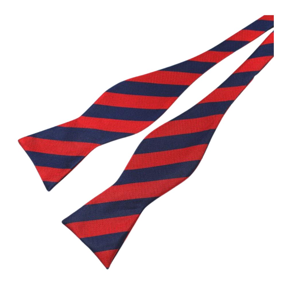 Striped Silk Self-Tie Bow Tie GR University Red 