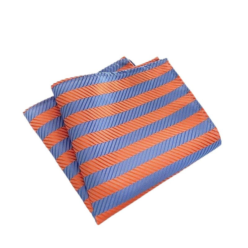 Striped Silk Twill Pocket Square GR 