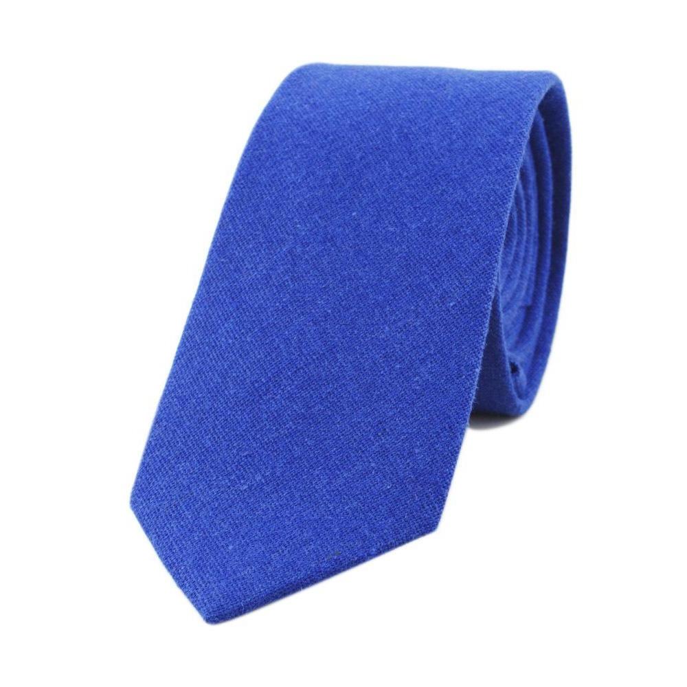 Textured Solid Linen Slim Tie GR Dark Blue 