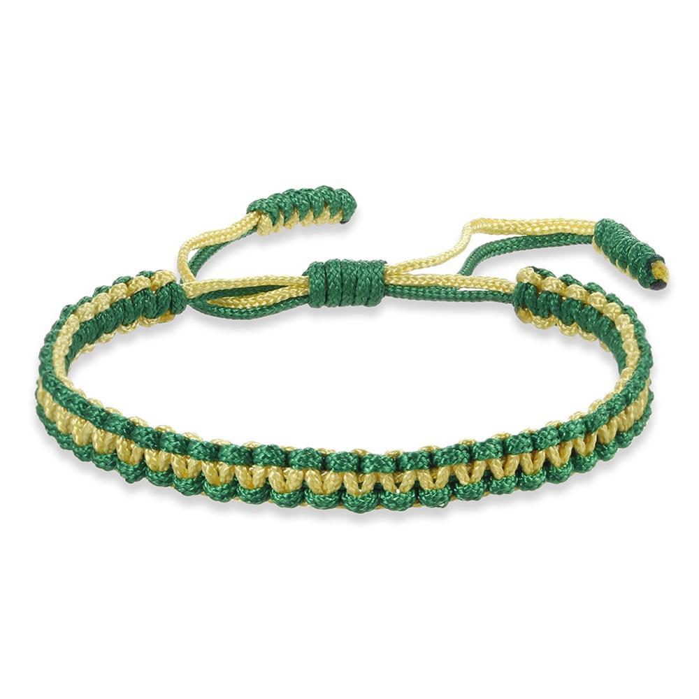Tibetan Paracord Bracelet GR green yellow 