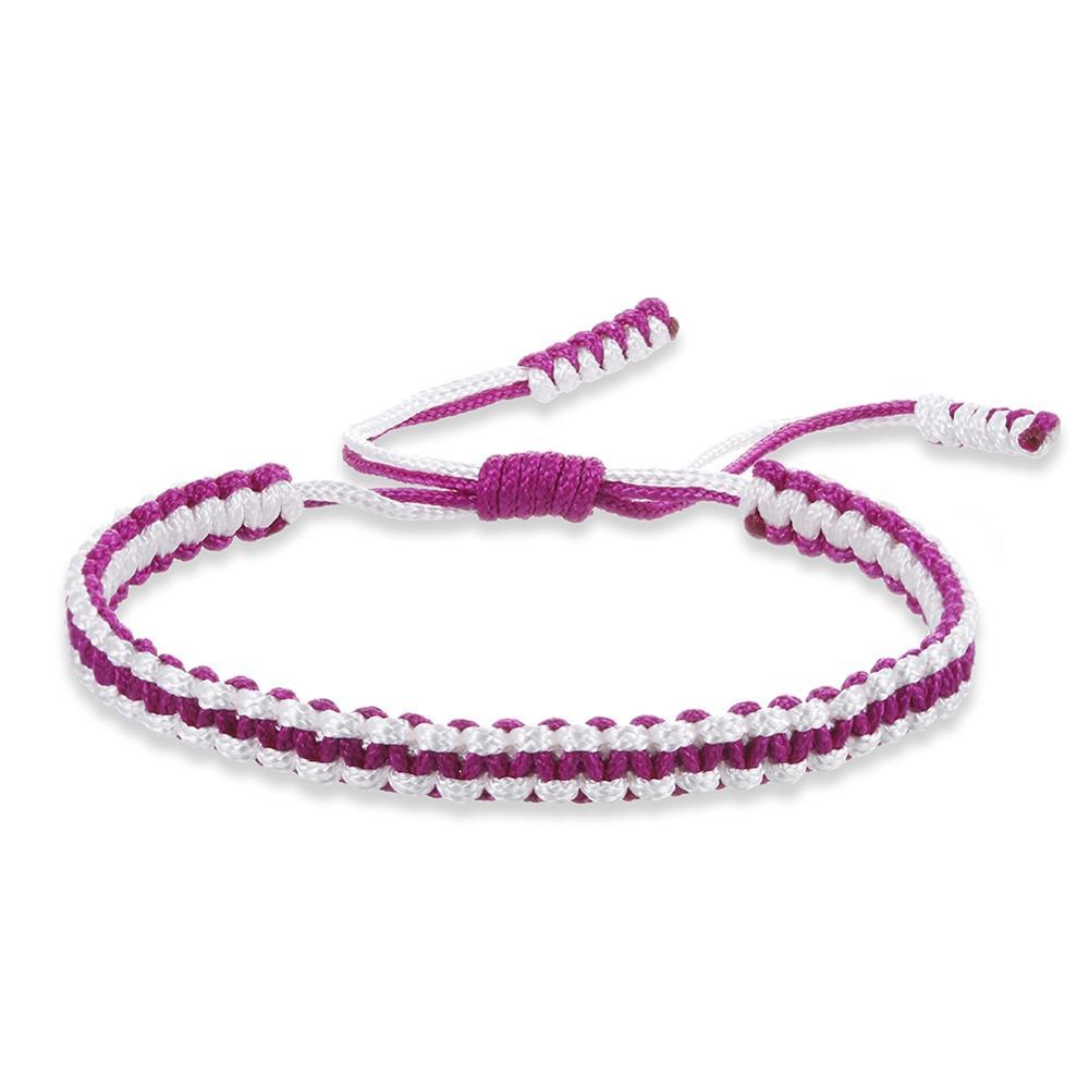Tibetan Paracord Bracelet GR purple white 