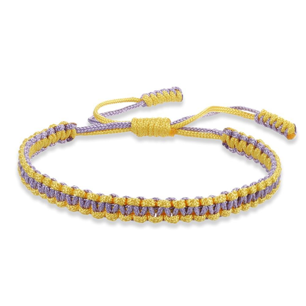 Tibetan Paracord Bracelet GR purple yellow 