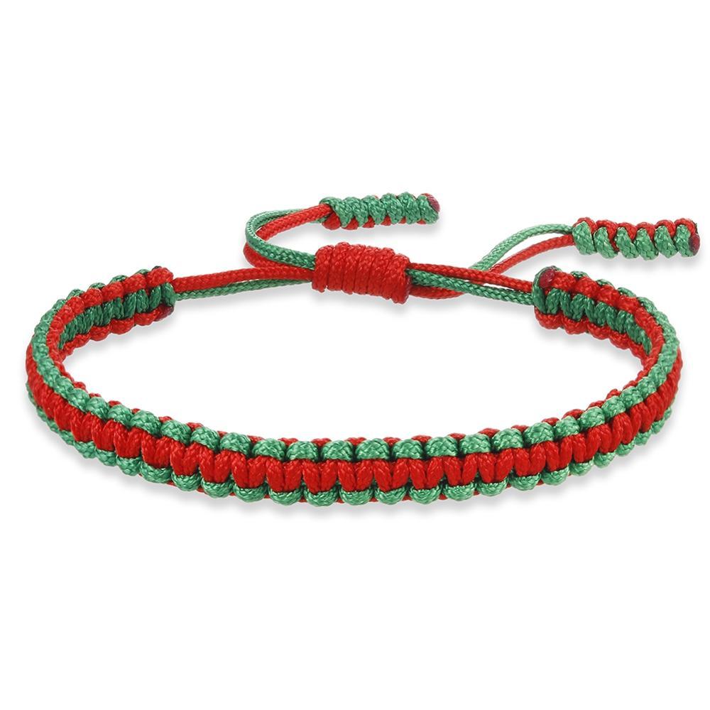 Tibetan Paracord Bracelet GR red green 