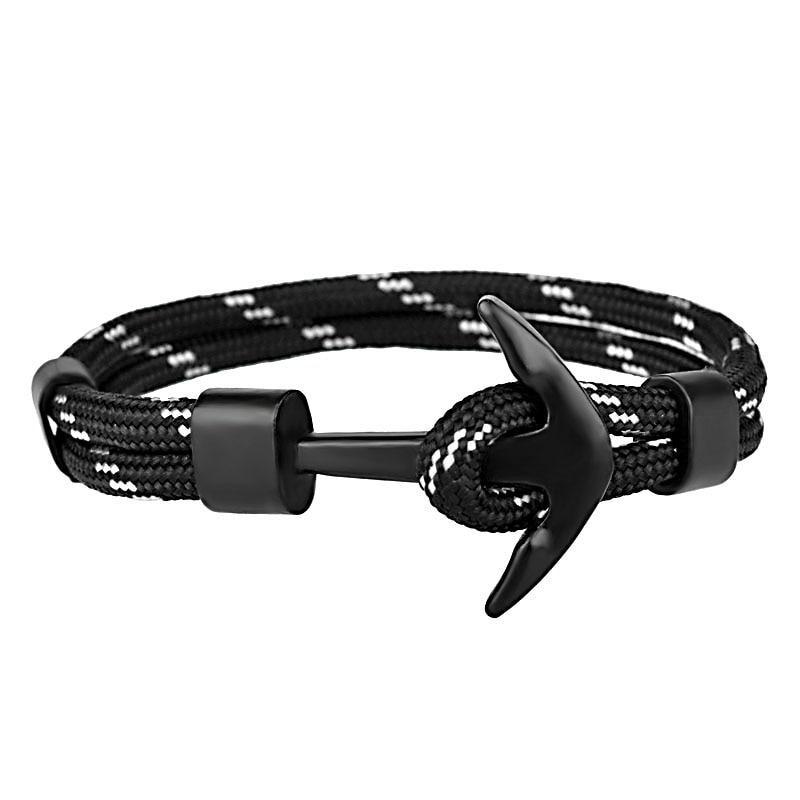 Torino Dark Anchor Bracelet GR Black & White Marine 