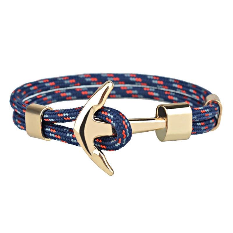 Torino Gold Anchor Bracelet GR Dark Blue Marine 
