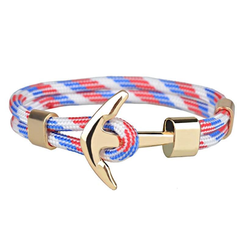 Torino Gold Anchor Bracelet GR White & Blue Marine 