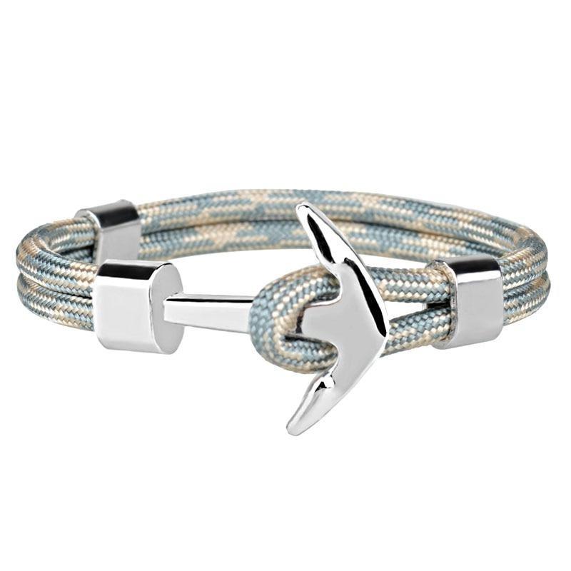 Torino Silver Anchor Bracelet GR Aqua Marine 